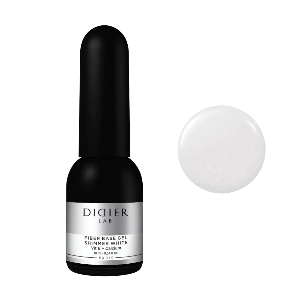 Fiber base coat "Didier Lab", Shimmer White, 0.34 fl.oz / 10 ml