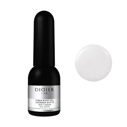 Fiber base coat "Didier Lab", Shimmer White, 0.34 fl.oz / 10 ml